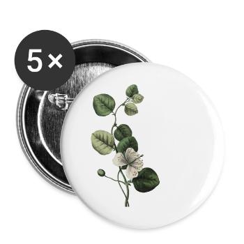 lettre l botanique vert - Lot de 5 grands badges (56 mm) - blanc - Devant