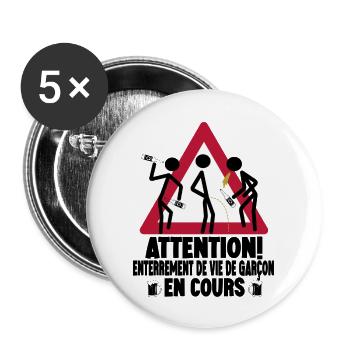 Junggesellenabschied Team Junggesellenabschied Bräutigam Humor - Buttons groß 56 mm (5er Pack) - Weiß - Vorne