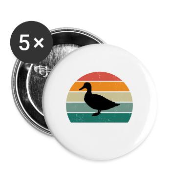 Le chuchoteur de canards - Lot de 5 grands badges (56 mm) - blanc - Devant