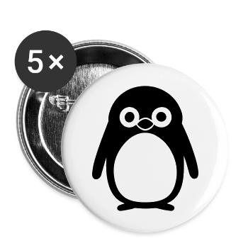 Pinguin - Buttons groß 56 mm (5er Pack) - Weiß - Vorne