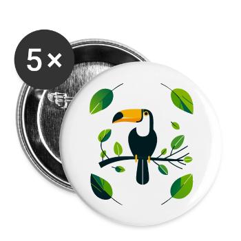 Toucan - Buttons large 2.2''/56 mm (5-pack) - white - Front