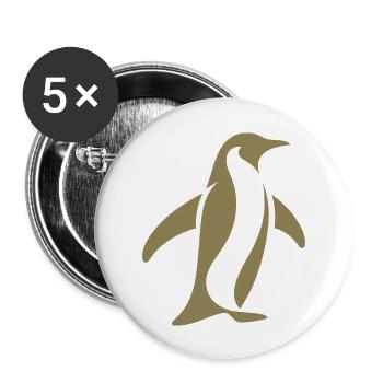 Pingouin Pôle Sud Silhouette Minimaliste - Lot de 5 grands badges (56 mm) - blanc - Devant