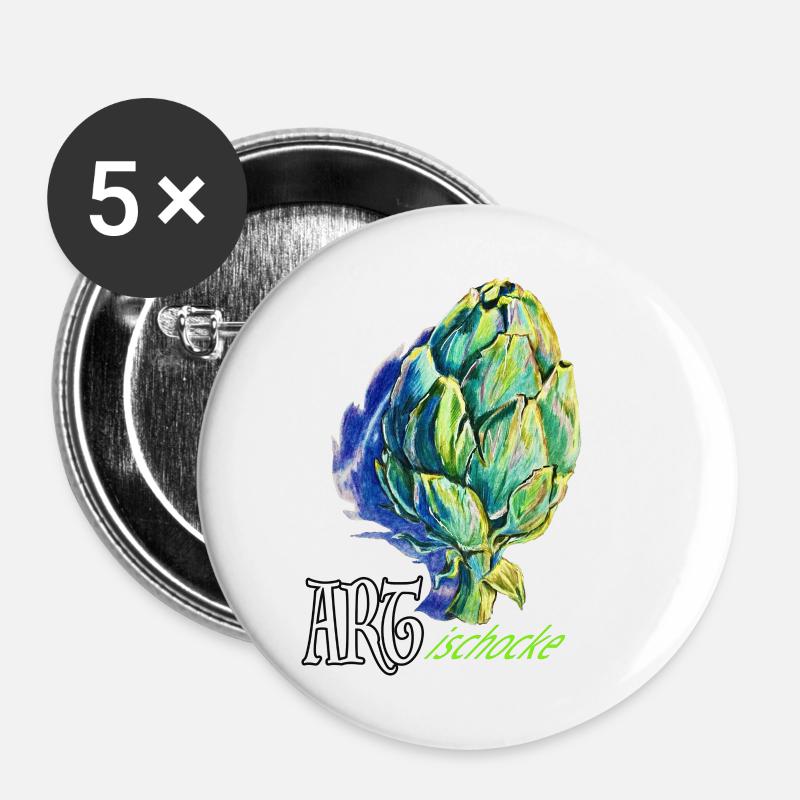 ARTischocke - Buttons groß 56 mm (5er Pack) - Weiß