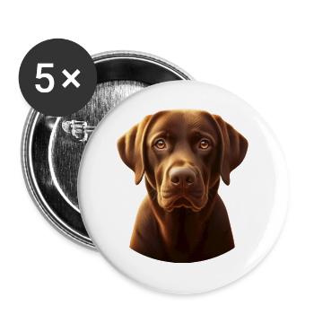 The beautiful brown Labrador 2.0 - Buttons groß 56 mm (5er Pack) - Weiß - Vorne