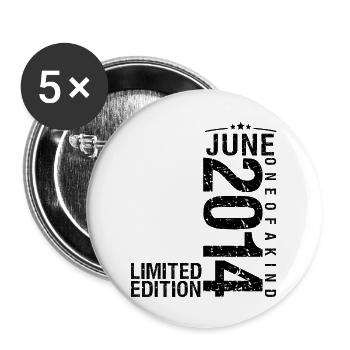 Anniversaire Juin 2014 Juin né en Juin 2014 - Lot de 5 grands badges (56 mm) - blanc - Devant