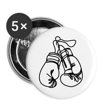 Boxing Gloves Sketch - Buttons large 2.2''/56 mm (5-pack) - white - Front