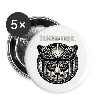 Enchanted Eyes Butterfly - Buttons large 2.2''/56 mm (5-pack) - white - Front