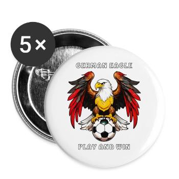 FOOTBALL GERMAN EAGLE JOUER ET GAGNER - Lot de 5 grands badges (56 mm) - blanc - Devant