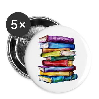 The Power of Books - Buttons large 2.2''/56 mm (5-pack) - white - Front