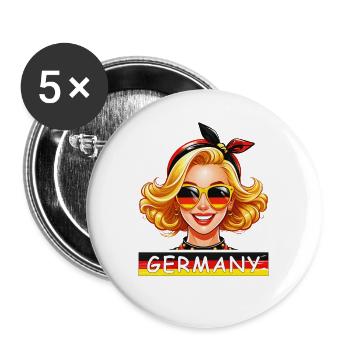 ALLEMAGNE FEMME - Lot de 5 grands badges (56 mm) - blanc - Devant