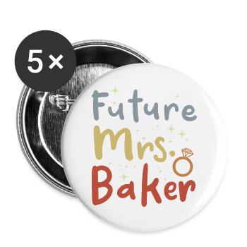 Woman Baker Vintage Look - Buttons large 2.2''/56 mm (5-pack) - white - Front