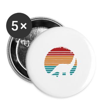 I Die Geschichte wiederholt sich, ich bekomme so einen Dinosaurier - Buttons groß 56 mm (5er Pack) - Weiß - Vorne