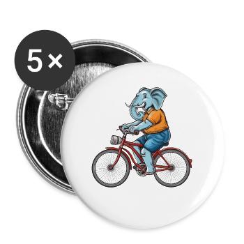 BICYCLE ELEPHANT - Buttons large 2.2''/56 mm (5-pack) - white - Front