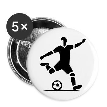 Soccer Player Icon Vector - Buttons large 2.2''/56 mm (5-pack) - white - Front