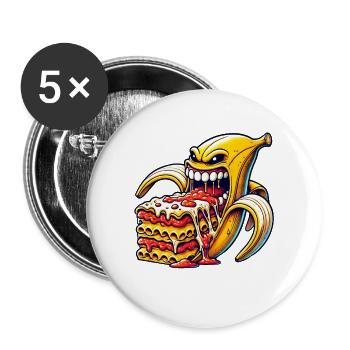 Funny Banana Lasagna Italian - Buttons large 2.2''/56 mm (5-pack) - white - Front