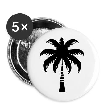 palmiers - Lot de 5 grands badges (56 mm) - blanc - Devant