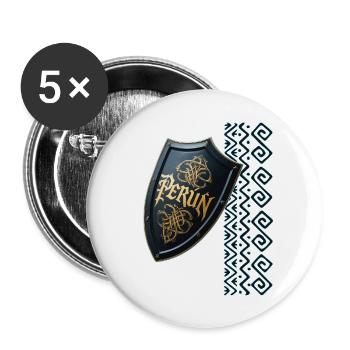 Perún - der Gott des Sturms - Buttons groß 56 mm (5er Pack) - Weiß - Vorne