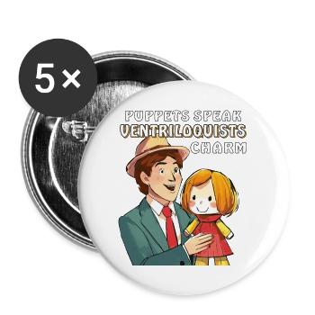 VENTRILOQUIST PUPPETS SPEAK VENTRILOQUISTS - Buttons large 2.2''/56 mm (5-pack) - white - Front
