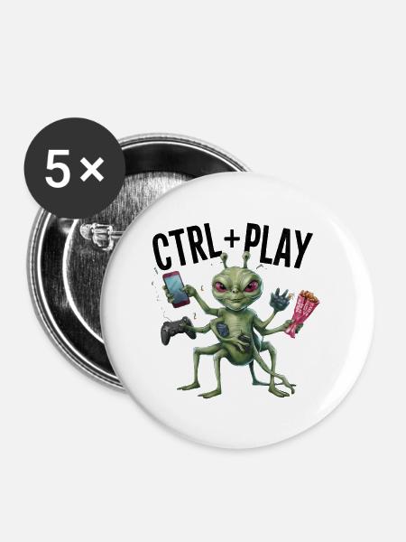 SPIEL, STRG-SPIEL - Buttons groß 56 mm (5er Pack) - Weiß