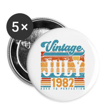 July 1982, July 1982 Birthday Gift. - Buttons large 2.2''/56 mm (5-pack) - white - Front