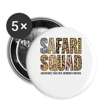 Safari Squad: Adventure Together, Memories for - Buttons large 2.2''/56 mm (5-pack) - white - Front
