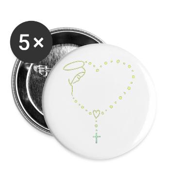 Jungfrau Maria Jesus Bibel Christliche Religion Madona - Buttons groß 56 mm (5er Pack) - Weiß - Vorne