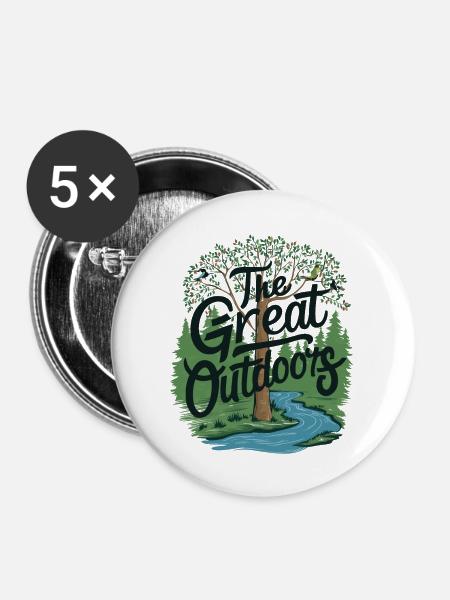 DIE FREIE NATUR - Buttons groß 56 mm (5er Pack) - Weiß