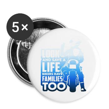 Motorrad Cross Bergurlaub Sommer Mount Trip - Buttons groß 56 mm (5er Pack) - Weiß - Vorne
