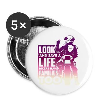 Motorrad Cross Bergurlaub Sommer Mount Trip - Buttons groß 56 mm (5er Pack) - Weiß - Vorne