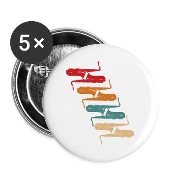 Vintage Saxophone Instrument Saxophonist Music - Lot de 5 grands badges (56 mm) - blanc - Devant