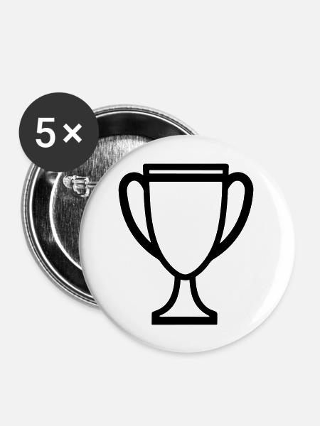 Trophäe - Buttons groß 56 mm (5er Pack) - Weiß