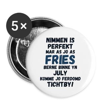 Naissance ou anniversaire en juillet , né Frison - Lot de 5 grands badges (56 mm) - blanc - Devant