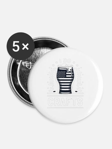Ich mache Kunsthandwerk - Buttons groß 56 mm (5er Pack) - Weiß