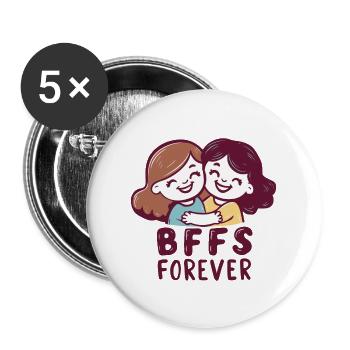 BFFS FOREVER - Buttons large 2.2''/56 mm (5-pack) - white - Front