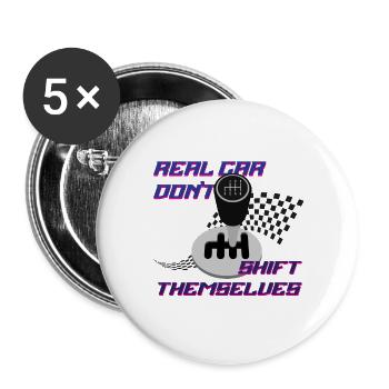 Real Car Shift Themes - Buttons groß 56 mm (5er Pack) - Weiß - Vorne