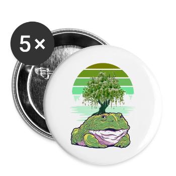 Frog Frogs Toad Toads - Buttons large 2.2''/56 mm (5-pack) - white - Front