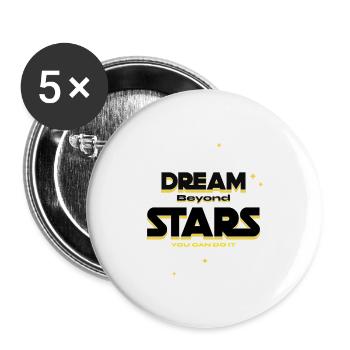 Dream beyond Stars - Buttons large 2.2''/56 mm (5-pack) - white - Front