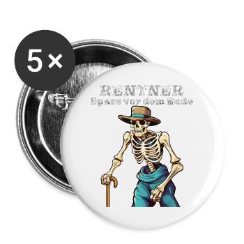 PENSIONERS Fun before the end - Buttons large 2.2''/56 mm (5-pack) - white - Front