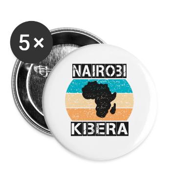 Nairobi Kibera Afrika vintage sunset Stil - Buttons groß 56 mm (5er Pack) - Weiß - Vorne