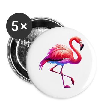 Flamingo - Buttons large 2.2''/56 mm (5-pack) - white - Front
