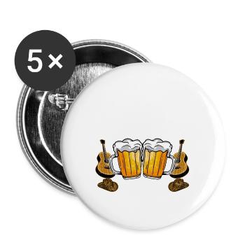 Country Music And Beer That's Why I'm Here Western - Buttons large 2.2''/56 mm (5-pack) - white - Front