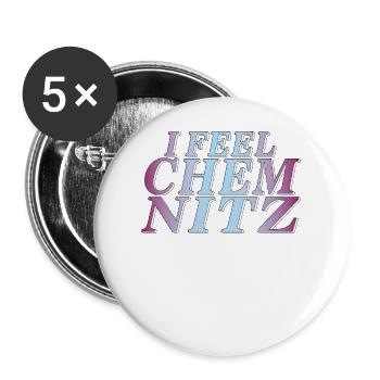 I FEEL CHEMNITZ - Buttons large 2.2''/56 mm (5-pack) - white - Front