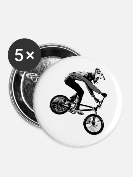 BMX (BMX) - Buttons groß 56 mm (5er Pack) - Weiß