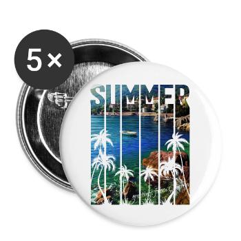 Croatia Croatia Hrvatska travel summer opatija - Buttons large 2.2''/56 mm (5-pack) - white - Front