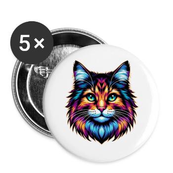 Cat - Buttons large 2.2''/56 mm (5-pack) - white - Front