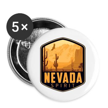 Logo Nevada Spirit - Buttons large 2.2''/56 mm (5-pack) - white - Front