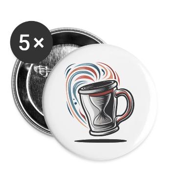 EINE ZEITREISENDE KAFFEETASSE - Buttons groß 56 mm (5er Pack) - Weiß - Vorne