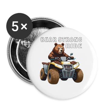 QUAD BEAR STRONG RIDE - Buttons large 2.2''/56 mm (5-pack) - white - Front