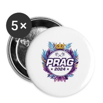 Prag 2024 - Buttons groß 56 mm (5er Pack) - Weiß - Vorne