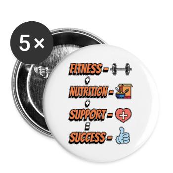 Health Coach Fitness Nutrition Support Coaching - Buttons large 2.2''/56 mm (5-pack) - white - Front